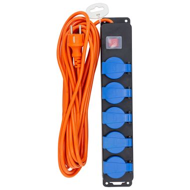 Удлинитель сетевой 10м(220В, 3х1.5мм?,16А,5 розеток) Forsage F-1605-10