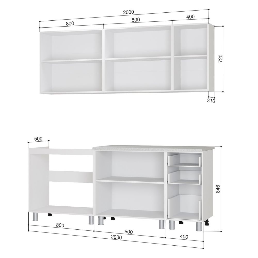 Кухня 2000 3D Техно