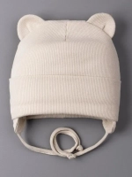 Шапка детская с ушками на завязках на осень
