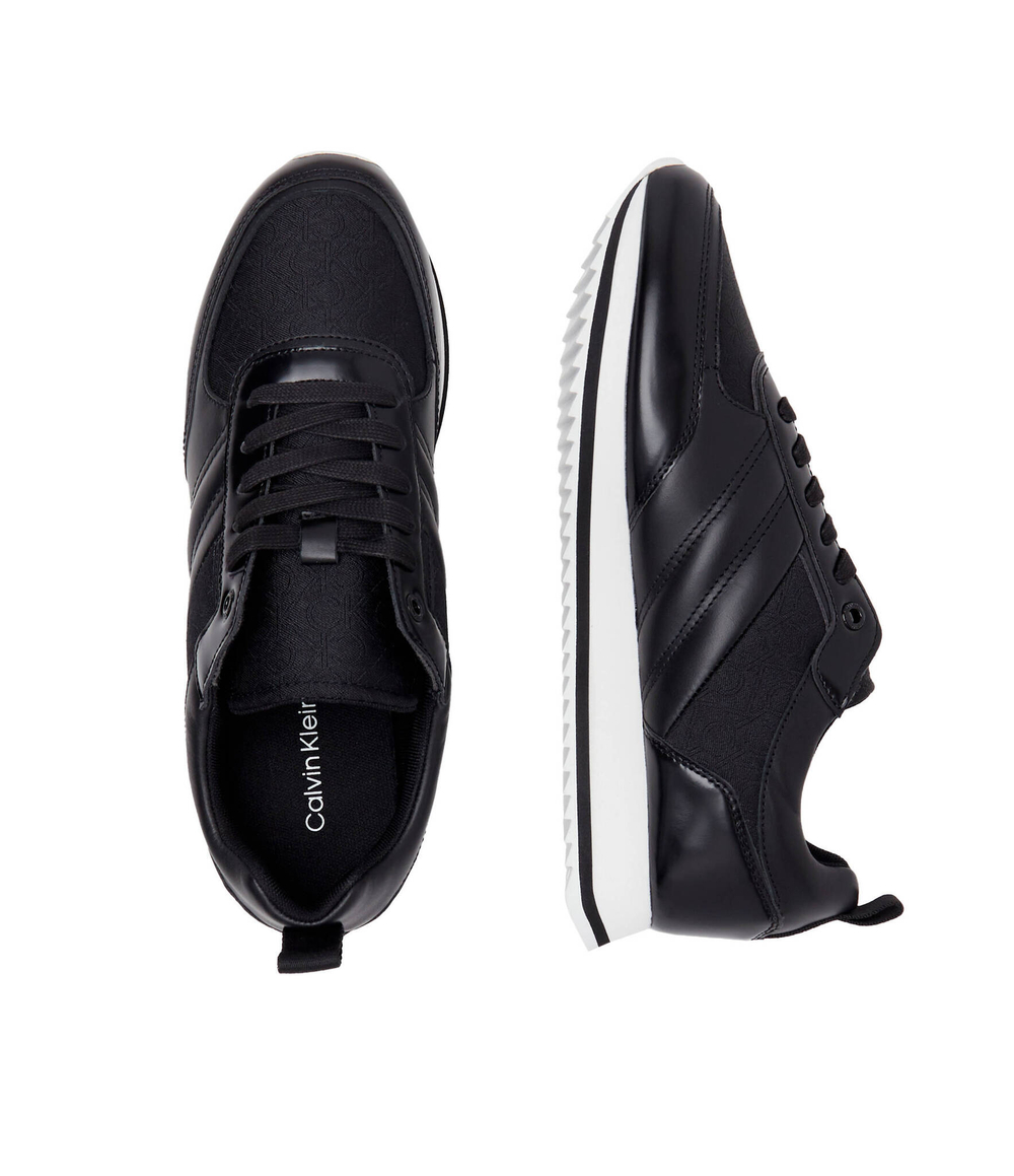 Кожаные кроссовки Calvin Klein - черный(HM0HM01343)