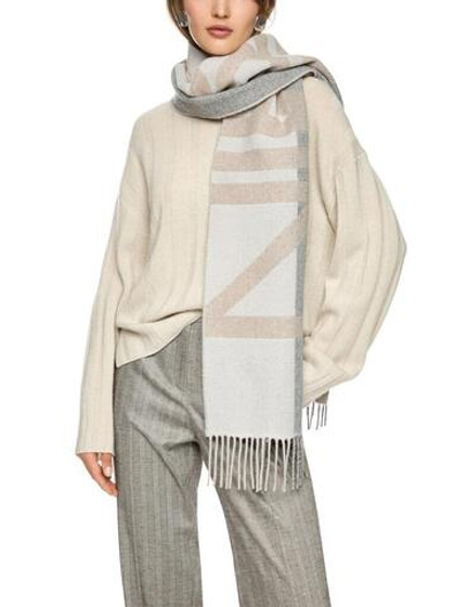 Marc Cain Шарф из шерсти с фирменным принтом