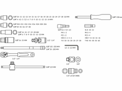 Набор инструментов 1/4", 1/2" 6 граней 108 предметов трек (TR13108)