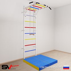 Шведская стенка Sv Sport усиленная 6324 (Турник рукоход/Трапеция/Мат 1м)