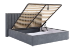 Кровать с подъемным механизмом Ева 160х200 см (галька,графит,капучино,крем,латте,мята,пудра,топаз (велюр))