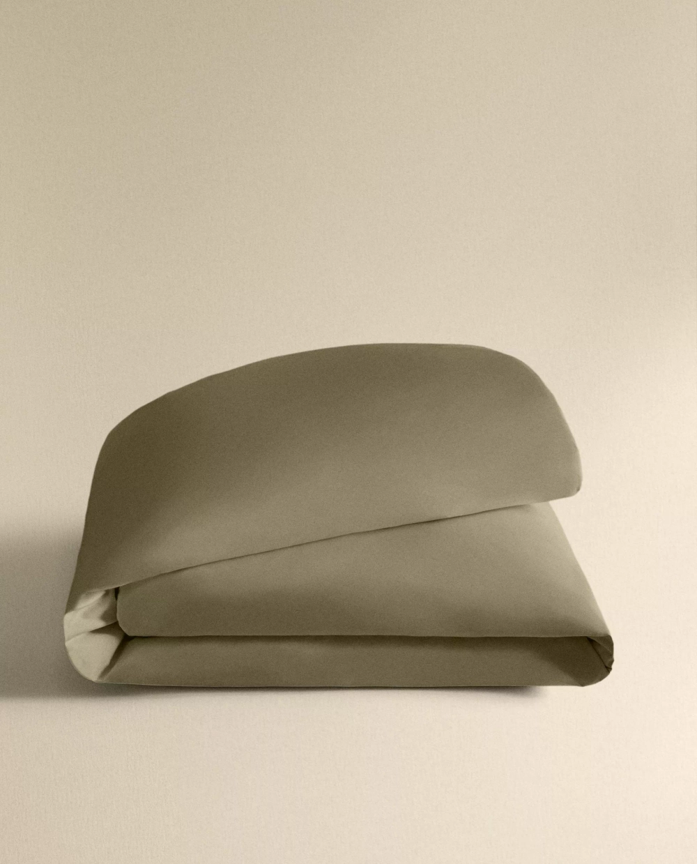 ZARA HOME (300 НИТЕЙ) ПОДОДЕЯЛЬНИК ИЗ ХЛОПКА ПЕРКАЛЬ, ТЕМНО-ЗЕЛЕНЫЙ