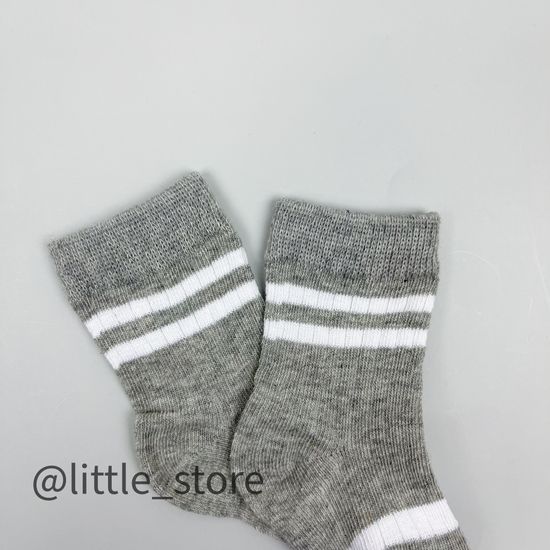 Носочки хлопковые "Полоска", Серые