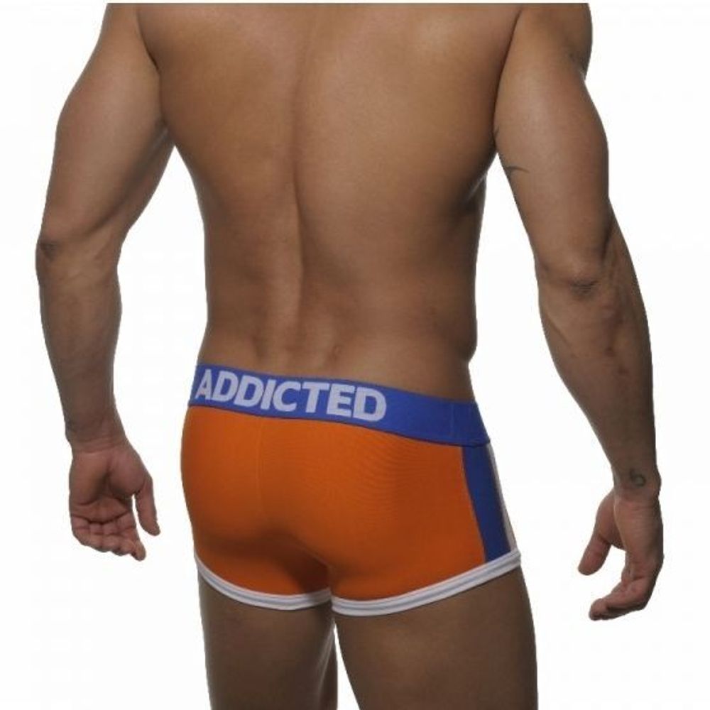 Мужские трусы боксеры оранжевые Addicted orange sportive stripes boxer