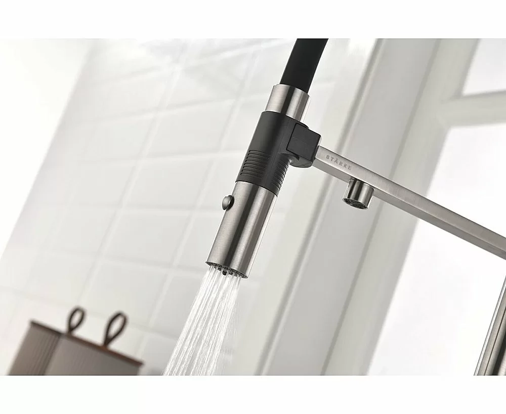 Смеситель для кухни Paulmark Gravity Gr213888-BS нержавеющая сталь