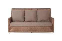 "Гляссе" диван трехместный из искусственного ротанга, цвет коричневый
