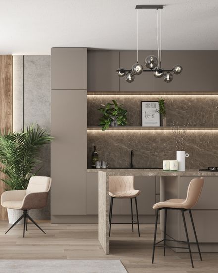 Стул барный Vault экокожа светло-серый