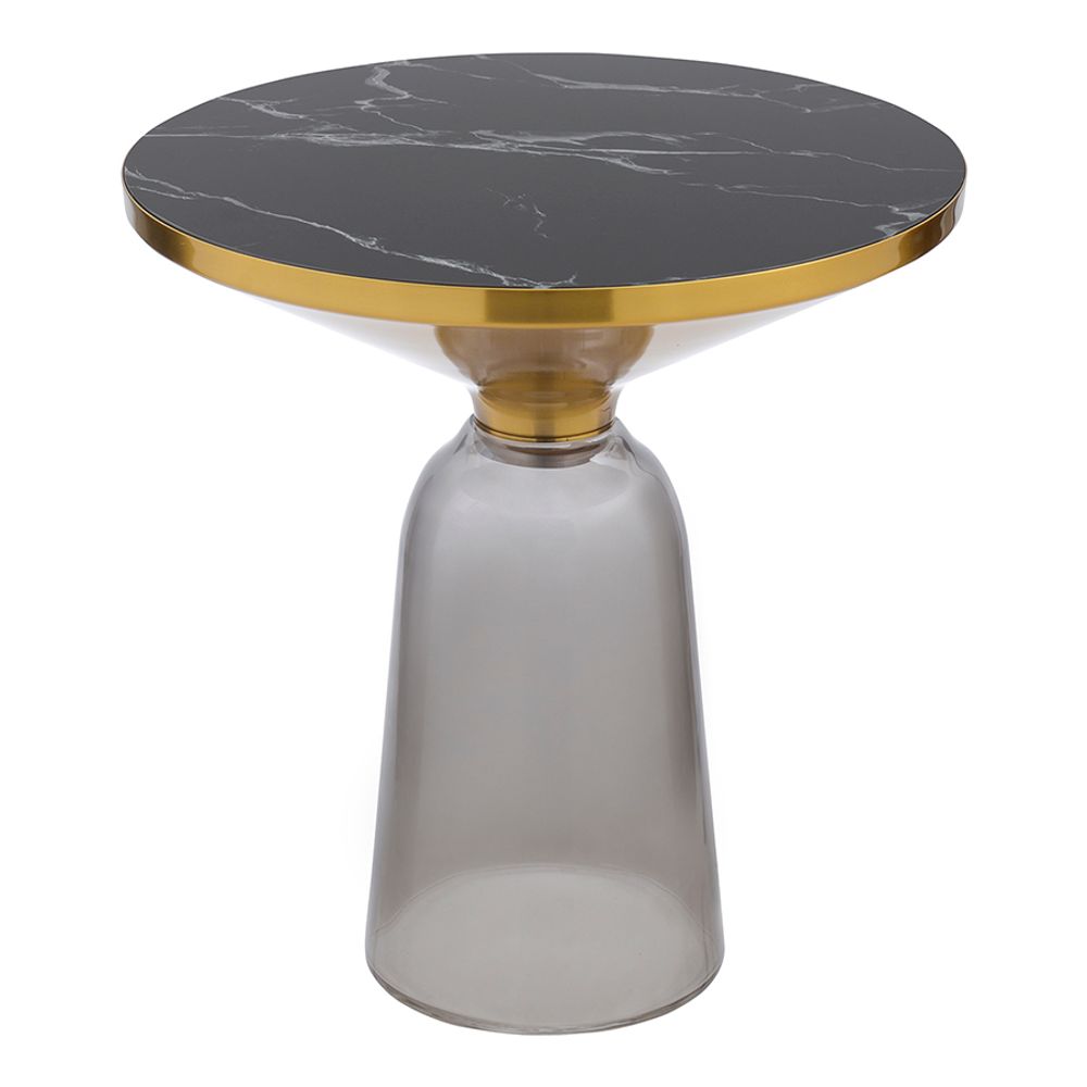 Столик кофейный Odd, Ø50 см, мрамор/черный