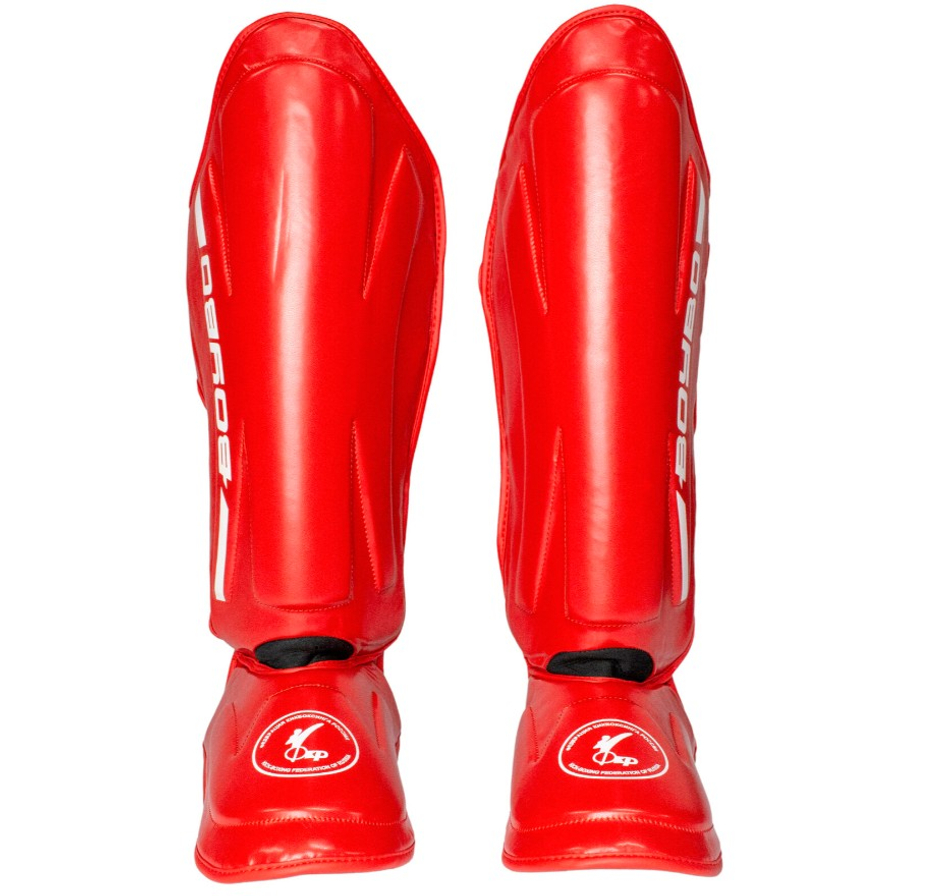 Защита голени и стопы BoyBo KNOCK OUT, IK-34 (одобрено ФКР), красный