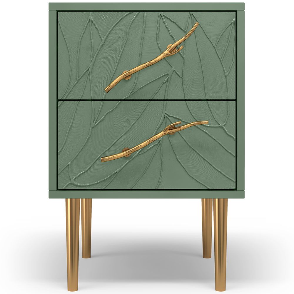 Тумба Арт Колор leaves Стайл Голд Зеленый нефрит