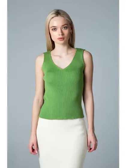 Топ вязаный, майка в рубчик