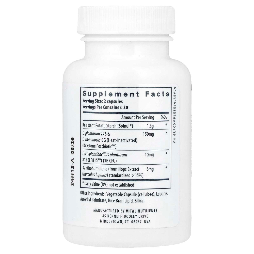 Vital Nutrients, GLP-1 Complete, 60 веганских капсул