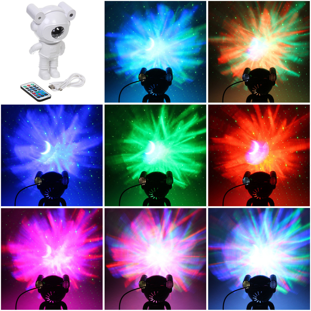 Световой прибор Лазер для дома «Космонавт» 19*11*19 см, Bluetooth, TF Card, пульт д/у,, 8 режимов, USB (220V)