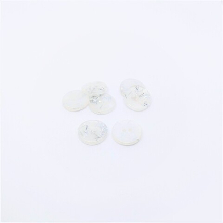 Пуговицы №597, на прокол, 15мм, цв.белый с блестками (CB 3344)