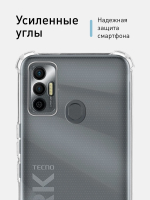 Чехол ROSCO для Tecno Spark 7 оптом (арт. TCN-S7-HARD-TPU-TRANSPARENT)