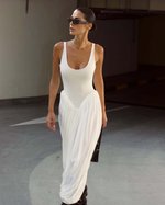 Белое платье с буфами