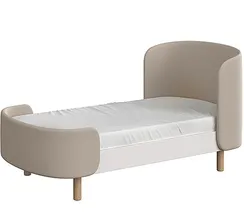 Кровать KIDI Soft для детей от 2 до 4 лет (бежевый, экокожа)