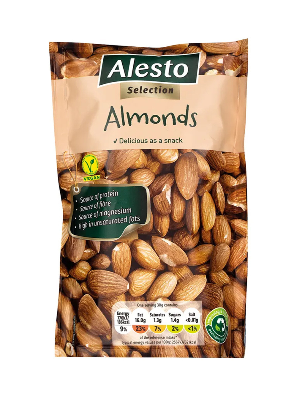 ALESTO ALMONDS ОТБОРНЫЙ МИНДАЛЬ 200ГР, тщательно отобранные высококачественные орехи