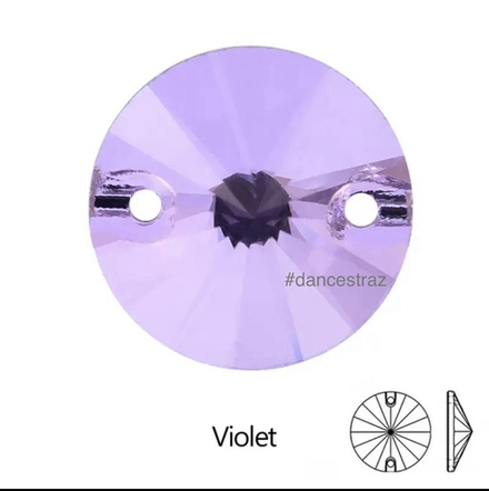 Стразы пришивные, Rivoli, Violet, 371, 16mm, (72 ea/pkg), 5A+, (F2)