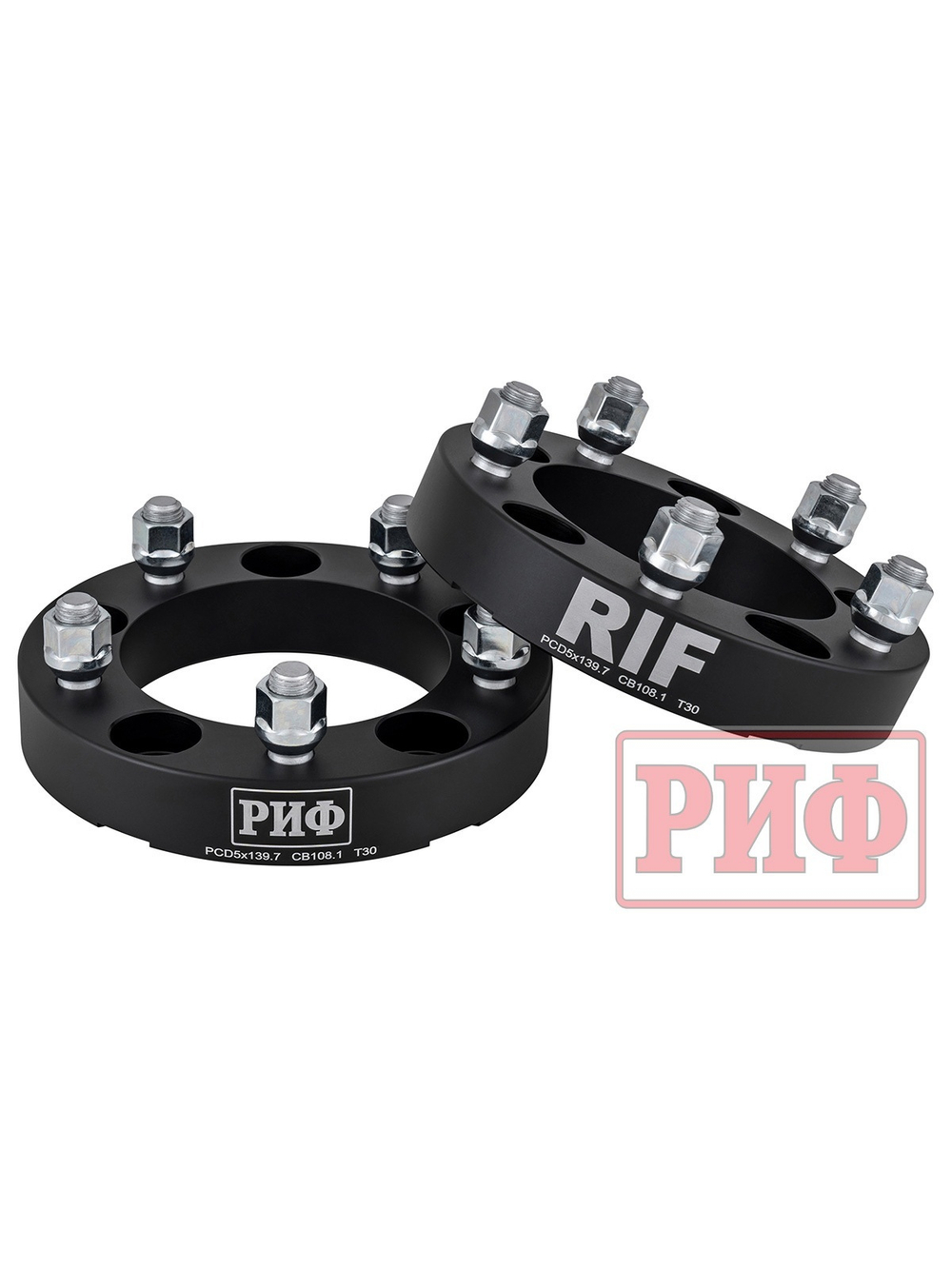 Проставки колёсные РИФ 5x139.7, ЦО 108,1 мм, толщина 30 мм, 14x1.5 (2 шт.)