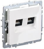 BRITE Розетка компьютерная двойная RJ45 кат.6 РК11-2-БрБ белый IEK