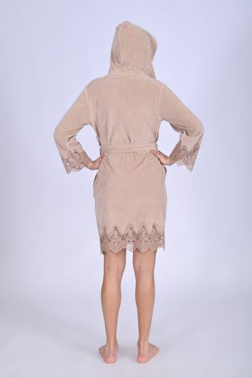 0483 Халат женский велюровый с капюшоном Nusa Niki Kadife