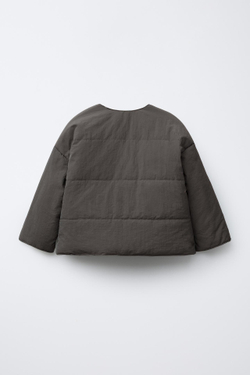 ZARA КУРТКА ИЗ НЕПРОМОКАЕМОЙ ТКАНИ, СЕРЫЙ