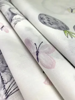 Наволочка комплект 2шт поплин Сказка "Кролики" 40х40 см на молнии