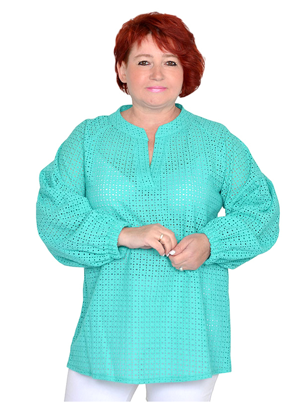 Блуза из батиста с шитьем Гавана