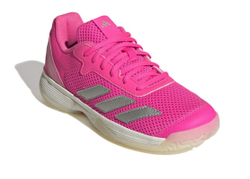 Детские Кроссовки теннисные Adidas Courtflash Tennis K - ярко-розовый/серебристый металлик/нежно-розовый