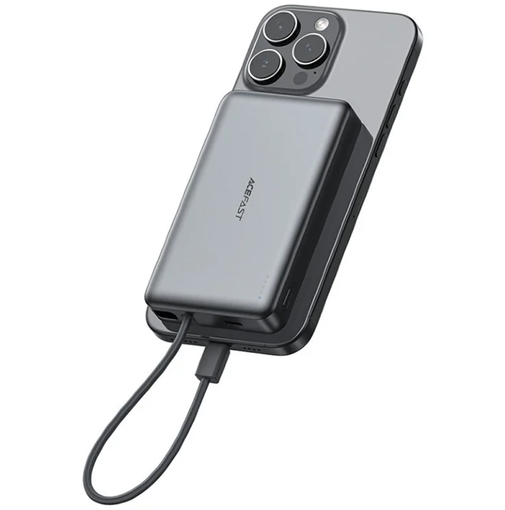 M18-10000 PD20W/22.5W magnetic fast charging power bank with built-in cable