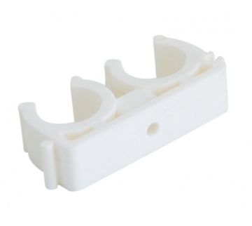 Двойное крепление Kalde 32 полипропиленовое для труб (цвет белый) 3592-bck-323400