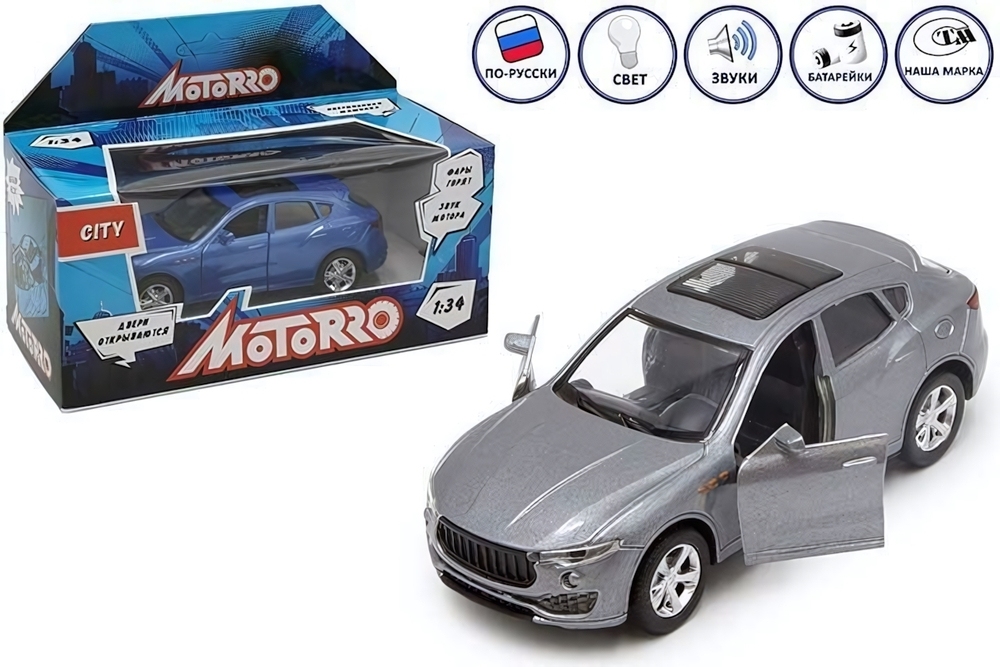 Машина металл., 1:34, Motorro, откр. двери, свет/звук 200618963