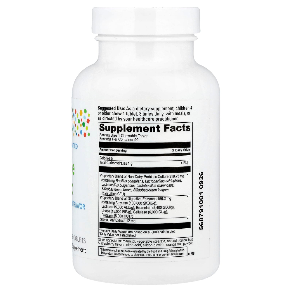 Little DaVinci, жевательные пробиотики для детей, натуральный вкус тропических фруктов, 90 таблеток