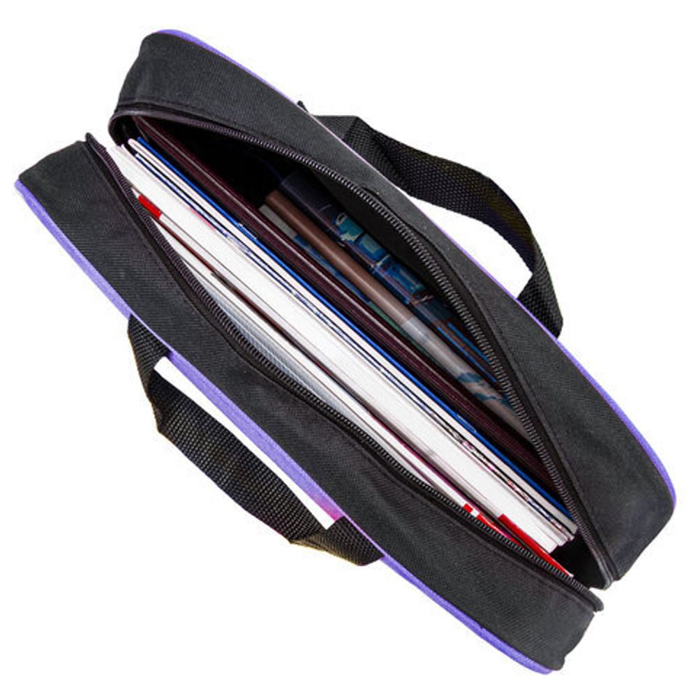 Папка на молнии с ручками STAFF EVERYDAY, А4, ширина 80 мм, полиэстер, сиреневая, 270741