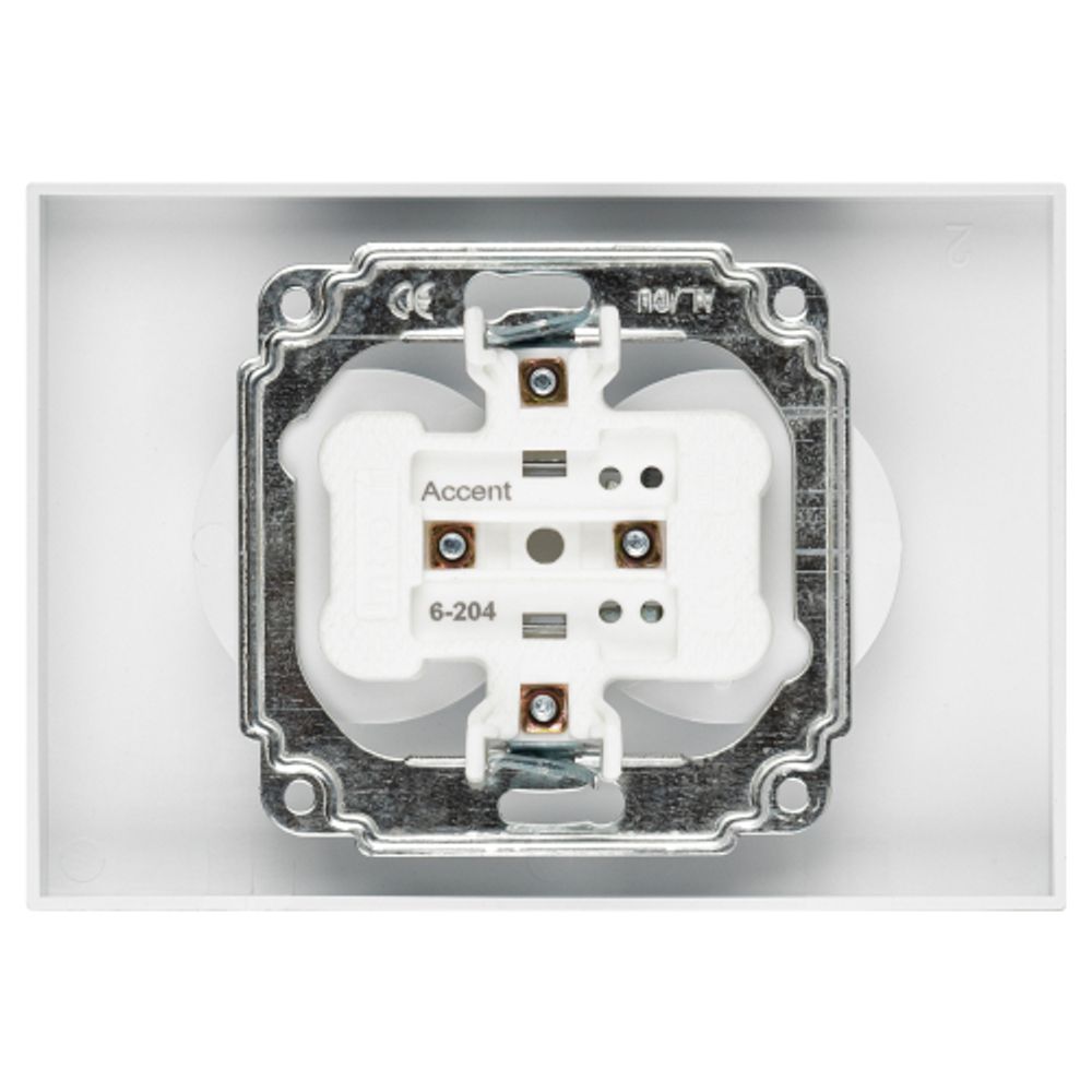 Розетка Intro Accent 6-204-01 2х2P, 16А-250В, IP20, СУ, AL/CU, белый | Intro