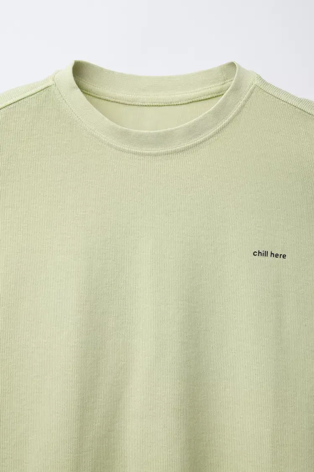 ZARA ФУТБОЛКА С НАДПИСЬЮ, ЛАЙМОВЫЙ