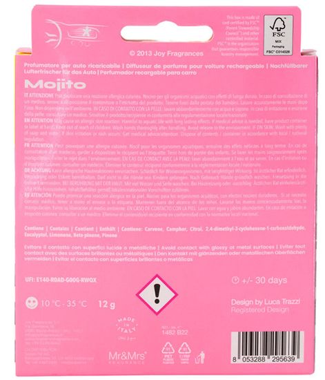 Мохито, ароматизатор для автомобиля NIKI SMILE MOJITO, Mr&Mrs Fragrance