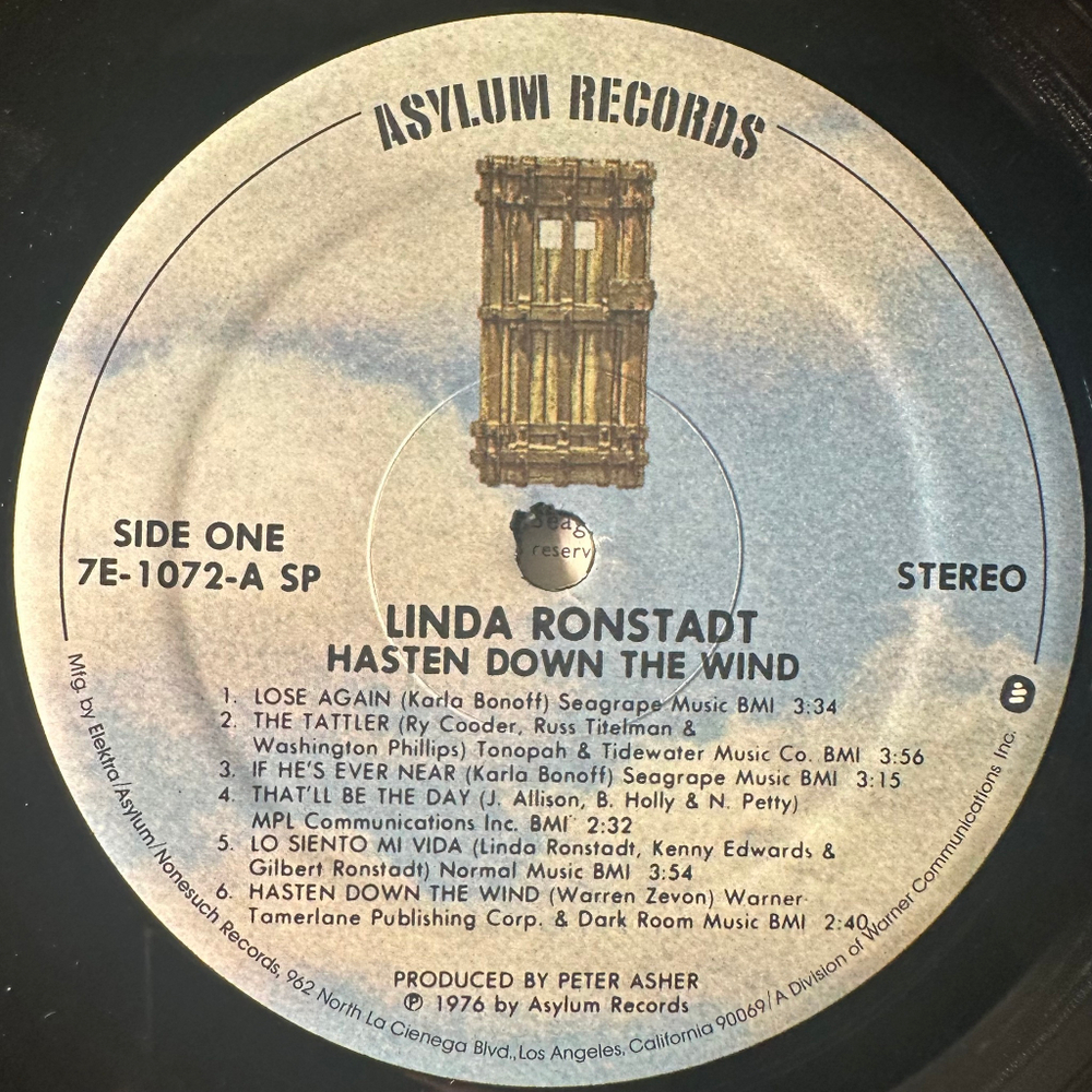 Linda Ronstadt ‎– Hasten Down The Wind (США 1976г.)