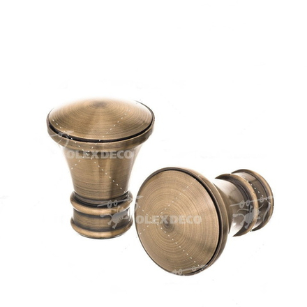 Наконечники для кованых карнизов d25 мм Луксор, цвет антик