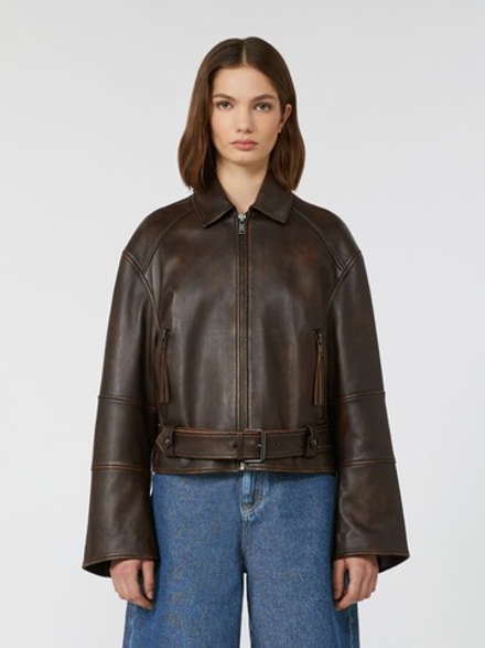 Куртка кожаная женская WEEKEND MAX MARA EGIZIO