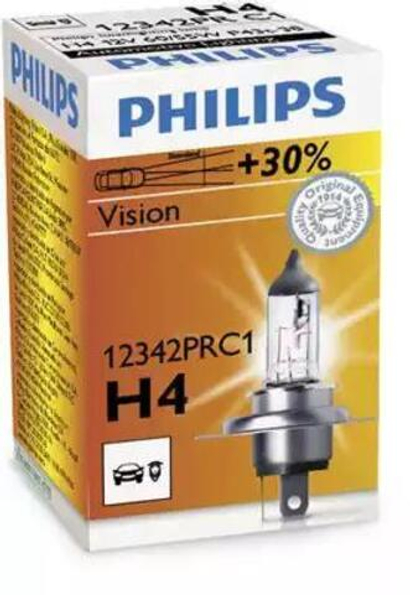 Автолампа 12V H4 60/55W Philips Premium +30%