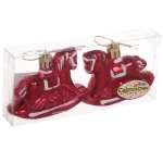 Елочные игрушки «Волшебная лошадка» 5*7 см (набор 2 шт), Красный