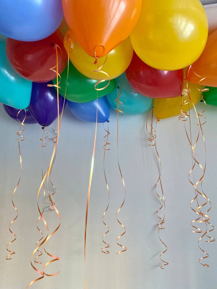 Воздушные гелиевые шары на потолок яркие/разноцветные №4729