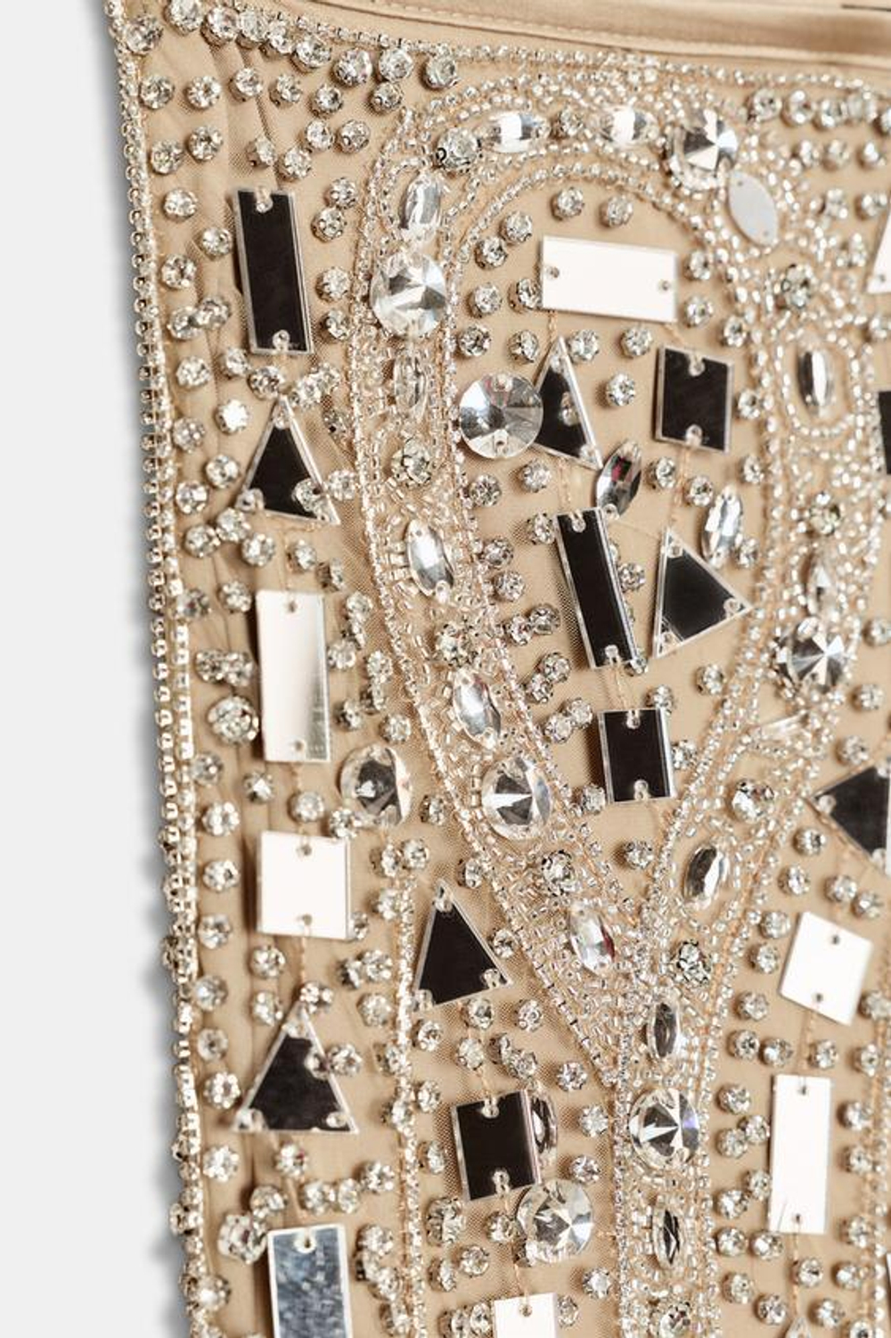 ZARA ЮБКА МИДИ С ПАЙЕТКАМИ, СЕРЕБРИСТЫЙ