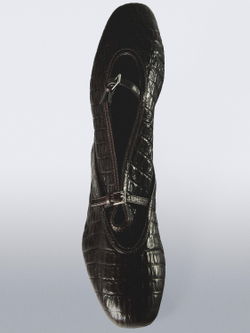 Massimo Dutti Мягкие балетки с имитация крокодиловой кожи, коричневый