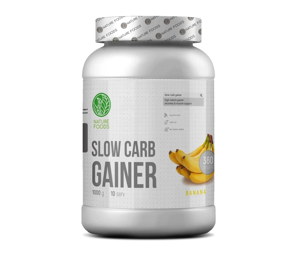 Гейнер Nature Foods Slow Carb Gainer 1000 г банан